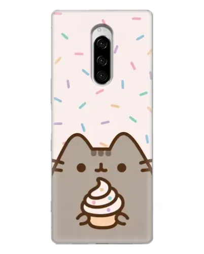 Чехол для Sony Xperia 1 с картинкой «Пушин с кексом»
