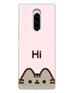 Чехол для Sony Xperia 1 с картинкой «Пушин говорит Hi» Чехол для Sony Xperia 1 с картинкой «Пушин говорит Hi»