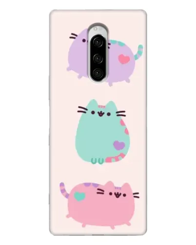 Чехол для Sony Xperia 1 с картинкой «Pusheen трио»