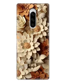 Чехол для Sony Xperia 1 с картинкой «Бежевый флористический декор» Чехол для Sony Xperia 1 с картинкой «Бежевый флористический декор»
