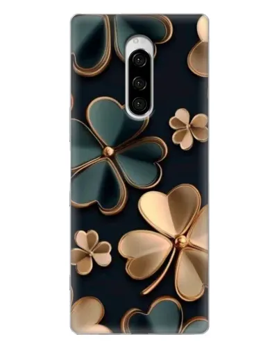 Чехол для Sony Xperia 1 с картинкой «Клевер в золоте»