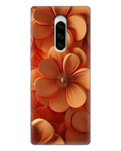Чехол для Sony Xperia 1 с картинкой «Оранжевый макро цветок»
