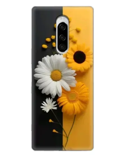 Чехол для Sony Xperia 1 с картинкой «Подсолнух и ромашка»