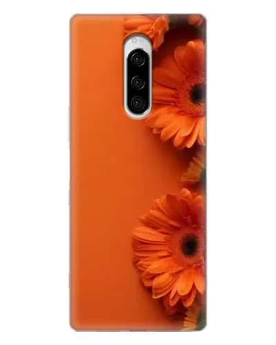 Чехол для Sony Xperia 1 с картинкой «Оранжевые герберы»