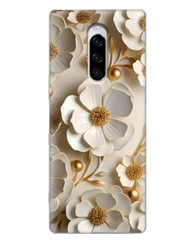 Чехол для Sony Xperia 1 с картинкой «Белие бумажние  цвети»