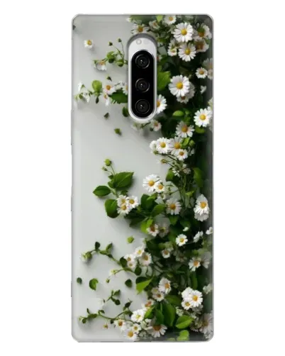 Чехол для Sony Xperia 1 с картинкой «Ветка мелких белых цветов»