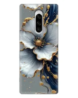 Чехол для Sony Xperia 1 с картинкой «Белый цветок и золотой флюид» Чехол для Sony Xperia 1 с картинкой «Белый цветок и золотой флюид»