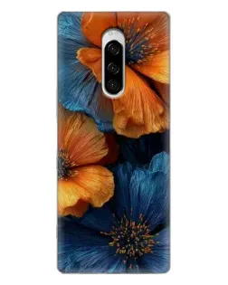 Чехол для Sony Xperia 1 с картинкой «Яркая сине-оранжевая флора» Чехол для Sony Xperia 1 с картинкой «Яркая сине-оранжевая флора»
