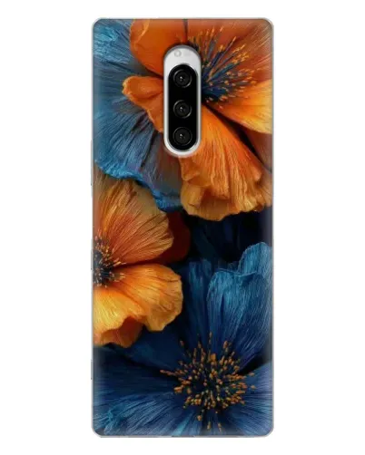 Чехол для Sony Xperia 1 с картинкой «Яркая сине-оранжевая флора» Чехол для Sony Xperia 1 с картинкой «Яркая сине-оранжевая флора»