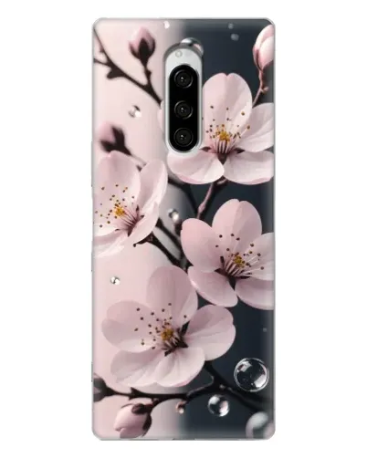 Чехол для Sony Xperia 1 с картинкой «Нежная сакура и капли» Чехол для Sony Xperia 1 с картинкой «Нежная сакура и капли»