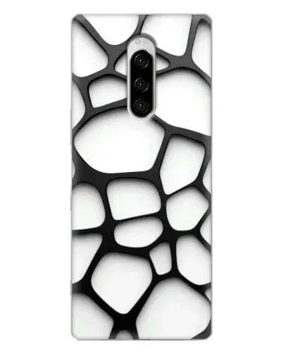 Чехол для Sony Xperia 1 с картинкой «Белая объемная сетка»