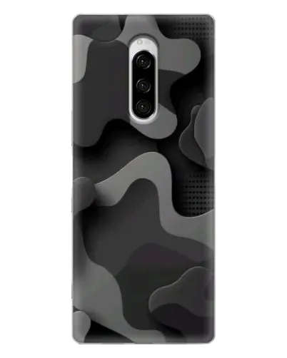 Чехол для Sony Xperia 1 с картинкой «Темный абстрактный камуфляж»