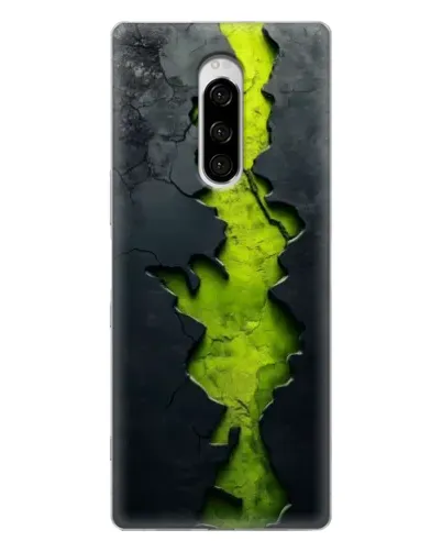 Чехол для Sony Xperia 1 с картинкой «Салатовый разлом скалы»