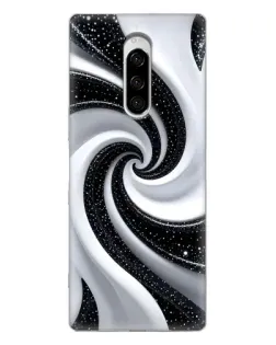 Чохол для Sony Xperia 1 з картинкою «Чорно-біла спіраль»