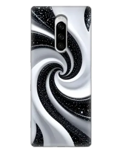 Чехол для Sony Xperia 1 с картинкой «Черно-белая спираль»