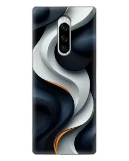 Чохол для Sony Xperia 1 з картинкою «Об'ємні чорно-білі стрічки»