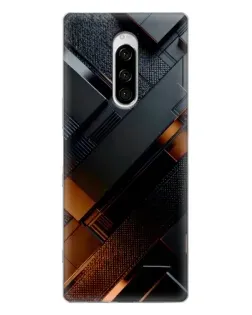 Чехол для Sony Xperia 1 с картинкой «Черные геометрические блоки»