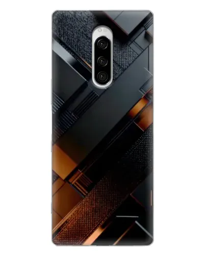 Чехол для Sony Xperia 1 с картинкой «Черные геометрические блоки»