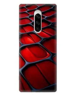 Чехол для Sony Xperia 1 с картинкой «Красная глянцевая сетка»