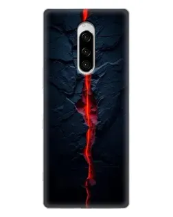 Чехол для Sony Xperia 1 с картинкой «Kрасная лавовая трещина»