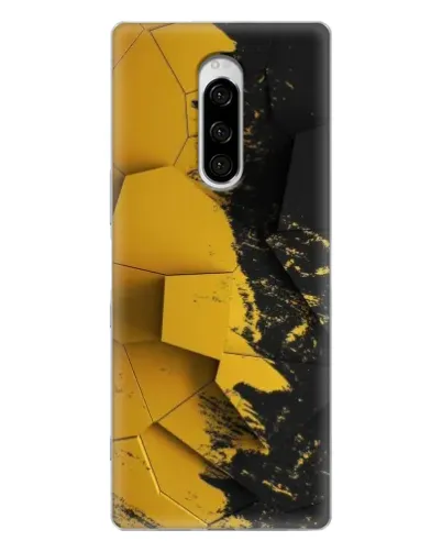 Чехол для Sony Xperia 1 с картинкой «Золотые осколки геометрии»