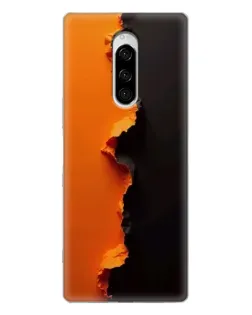 Чехол для Sony Xperia 1 с картинкой «Оранжевый разлом»