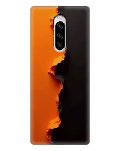 Чехол для Sony Xperia 1 с картинкой «Оранжевый разлом»