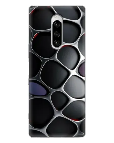 Чехол для Sony Xperia 1 с картинкой «Объемная темная решетка»