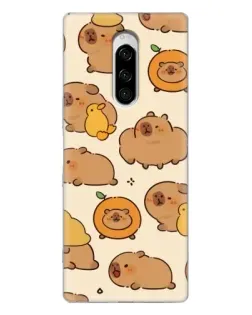 Чохол для Sony Xperia 1 з картинкою «Капібари з апельсинами»
