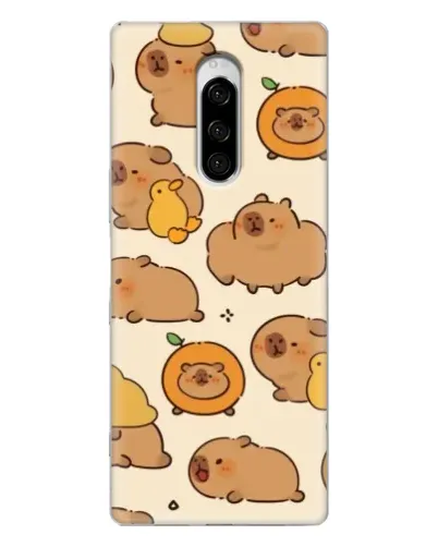 Чехол для Sony Xperia 1 с картинкой «Капибары с апельсинами»