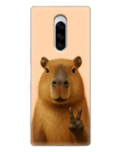 Чехол для Sony Xperia 1 с картинкой «Капибара виктория»