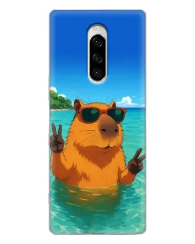 Чехол для Sony Xperia 1 с картинкой «Морская капибара»