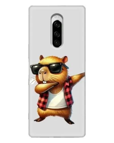 Чехол для Sony Xperia 1 с картинкой «Капибара рэпер даб»