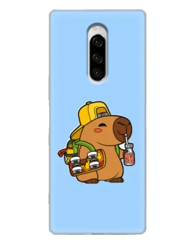 Чехол для Sony Xperia 1 с картинкой «Капибара на скейте»