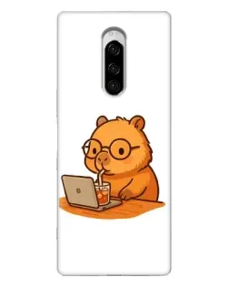 Чохол для Sony Xperia 1 з картинкою «Капібара з ноутбуком»