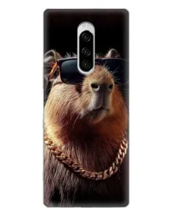 Чохол для Sony Xperia 1 з картинкою «Капібара золотий ланцюг»