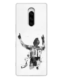 Чохол для Sony Xperia 1 з картинкою «Чорно-білий силует Мессі» Чохол для Sony Xperia 1 з картинкою «Чорно-білий силует Мессі»