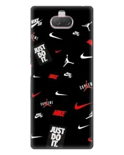 Чехол для Sony Xperia 10 с картинкой «Nike Mix Pattern»