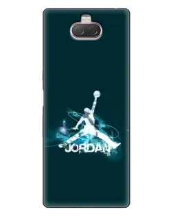 Чехол для Sony Xperia 10 с картинкой «Jordan Blue Fire»