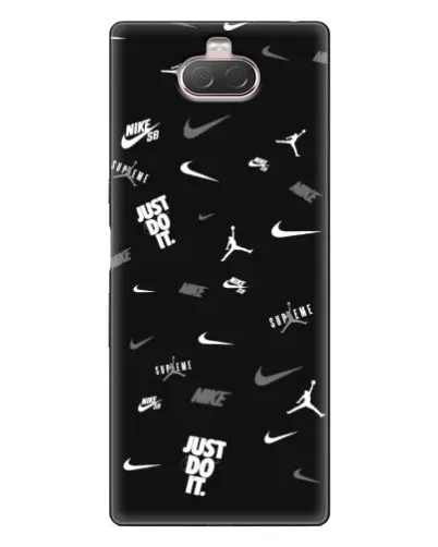 Чехол для Sony Xperia 10 с картинкой «Nike Black Pattern» Чехол для Sony Xperia 10 с картинкой «Nike Black Pattern»