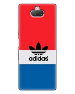 Чехол для Sony Xperia 10 с картинкой «Ретро блоки Adidas»