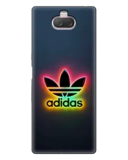 Чехол для Sony Xperia 10 с картинкой «Неоновый Adidas»