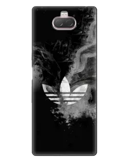 Чехол для Sony Xperia 10 с картинкой «Абстрактный дым Adidas»