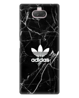 Чехол для Sony Xperia 10 с картинкой «Белый мрамор Adidas»