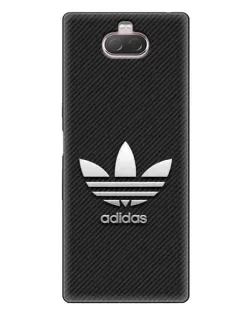 Чехол для Sony Xperia 10 с картинкой «Adidas Карбоновая текстура»