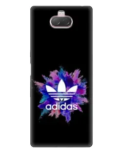 Чехол для Sony Xperia 10 с картинкой «Взрыв красок Adidas»