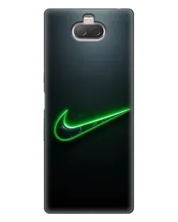 Чохол для Sony Xperia 10 з картинкою «Неоновий контур Nike»