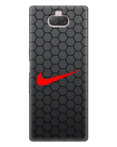 Чехол для Sony Xperia 10 с картинкой «Nike — карбоновая сетка»