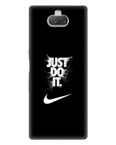 Чехол для Sony Xperia 10 с картинкой «Текстовый принт Nike»