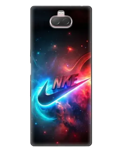 Чехол для Sony Xperia 10 с картинкой «Огненный логотип Nike»